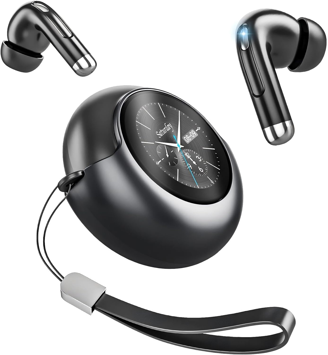 Wireless Earbuds Bluetooth Headphones, Bluetooth 5.4 Stereo Sound with LED Display, Active Noise Cancellation, IP7 Water Resistant in-Ear Earphones for Sporting, Workout, Running Black